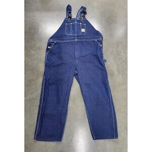 Carhartt Overalls Men's 50x30 Bib Blue Workwear Carpenter Utility Denim
